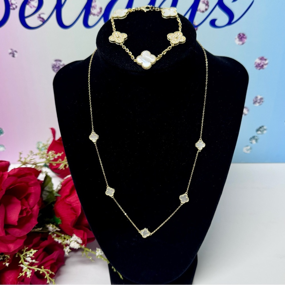 🍀SALE $1500 SET CUSTOM CLOVER MOTHER OF PEARL - Picture 3 of 13